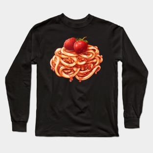 Strawberry Spaghetti Noodles Cute Long Sleeve T-Shirt